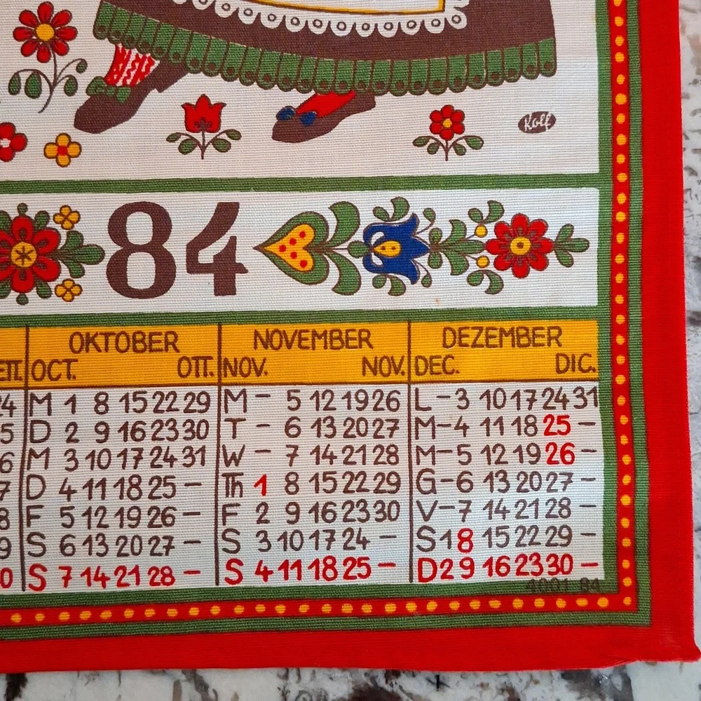 📅 1982 Innsbruck cotton wall calendar